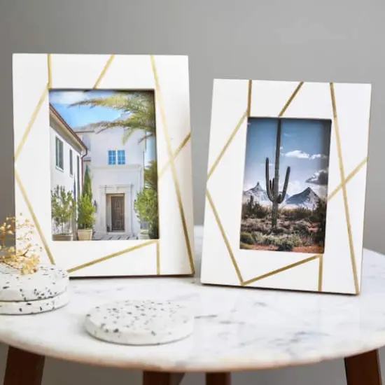 Hello Honey&reg; 2 Pack White & Gold Photo Frame {5}