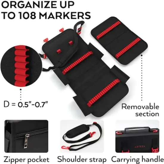 Arteza&reg; 96 Real Brush Pens&reg; Set with Carrying Case {10}