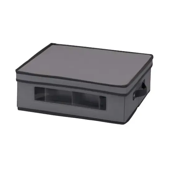 Household Essentials Cup Glassware Storage Box Gray {1}