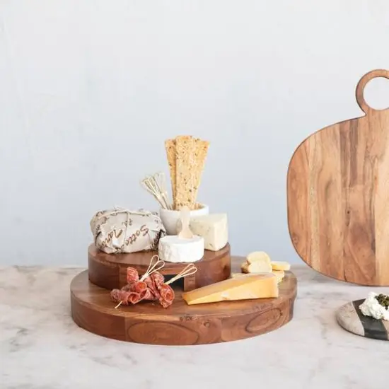 Hello Honey&reg; 15.5" Natural Acacia Wood Kitchen Pedestal {11}