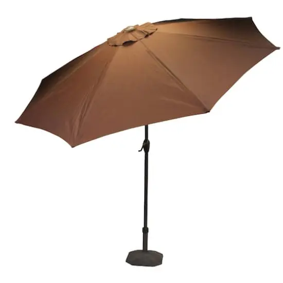 9ft. Brown & Rust Outdoor Patio Market Umbrella {3}