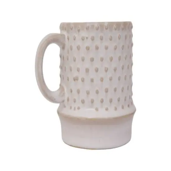 Hello Honey&reg; White Hobnail Pattern Stoneware Mug Set {1}
