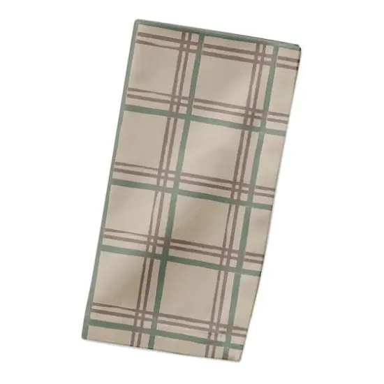 Holiday Plaid on Brown Cotton Twill Napkin {3}