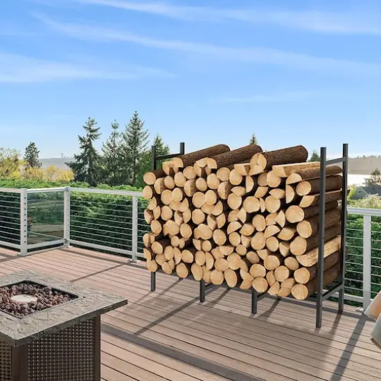 NEX&trade; 4ft. Outdoor Metal Firewood Storage Rack {8}