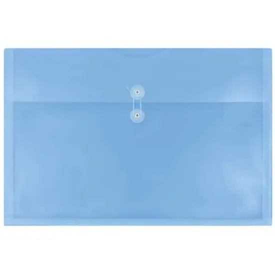 JAM Paper 12" x 18" Blue Button & String Tie Closure Plastic Envelopes, 12ct. {1}