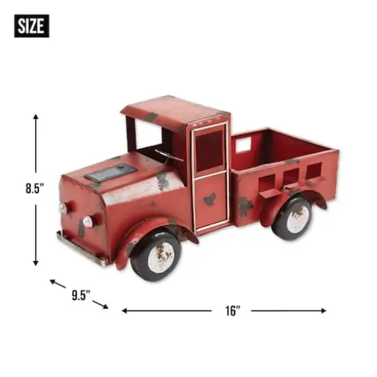 16" Red Truck Solar Light Planter {5}