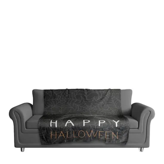Happy Halloween Spider Webs 50" x 60" Sherpa Fleece Blanket {4}