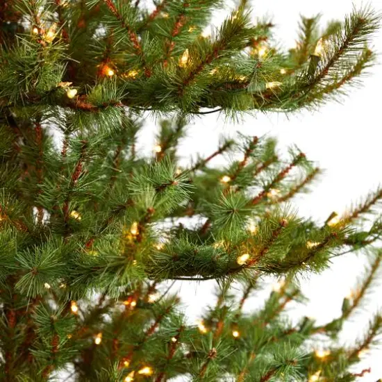 8ft. Pre-Lit Vancouver Mountain Pine Artificial Christmas Tree, Clear Lights {5}