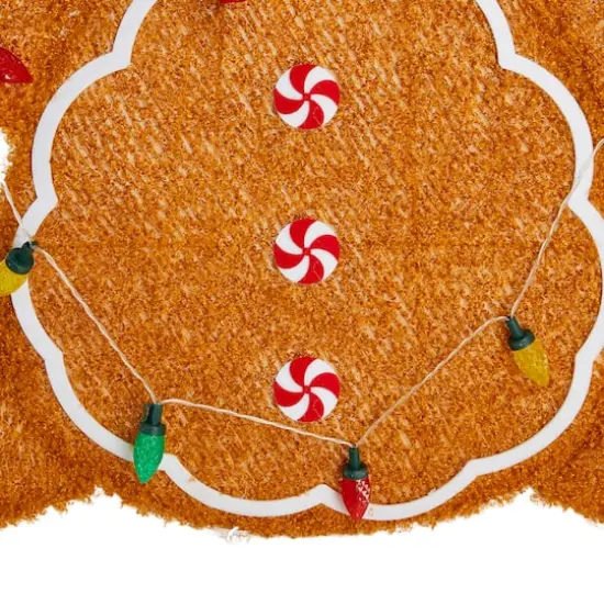 Glitzhome&reg; 90.5"L Lighted Christmas 2D Fabric Gingerbread Family Outdoor Decor Set {8}
