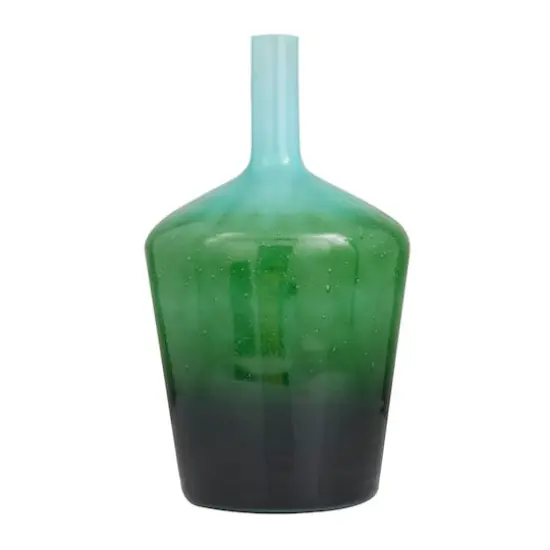 Green Glass Modern Vase, 21" x 12" x 12" {3}