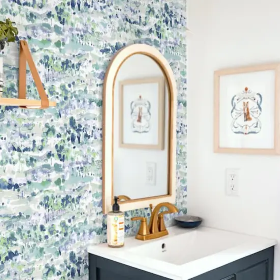 Surface Style Water Coloring Peel & Stick Wallpaper Seaglass {8}