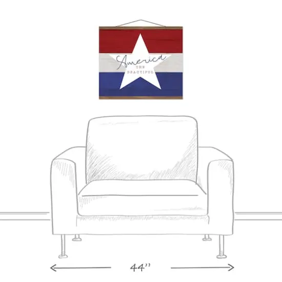 America the Beautiful Teak Hanging Canvas  {4}