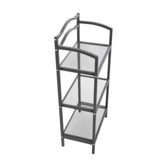 Household Essentials 3-Tier Metal Bathroom Storage Shelf Gray {5}