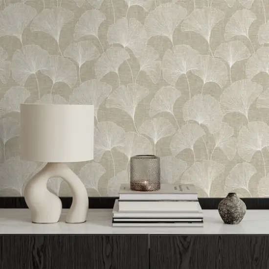 Surface Style Ginkgo Peel & Stick Wallpaper Linen {7}