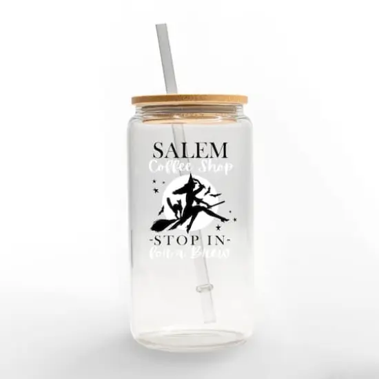 Salem Coffee Shop 16oz. Glass Can Cup {1}