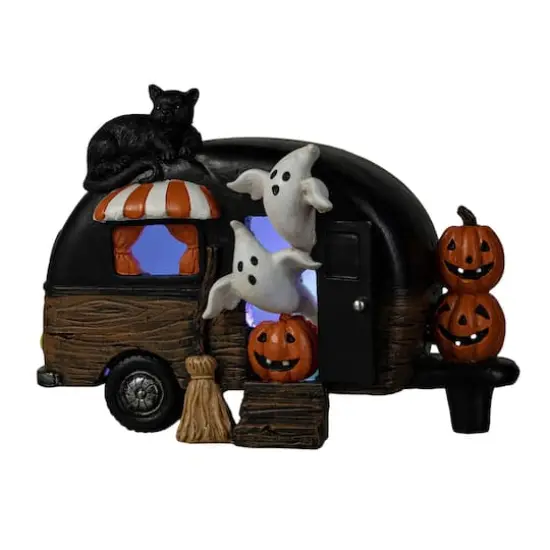 Glitzhome&reg; 9.25" Halloween Lighted Camper Table D&eacute;cor {6}