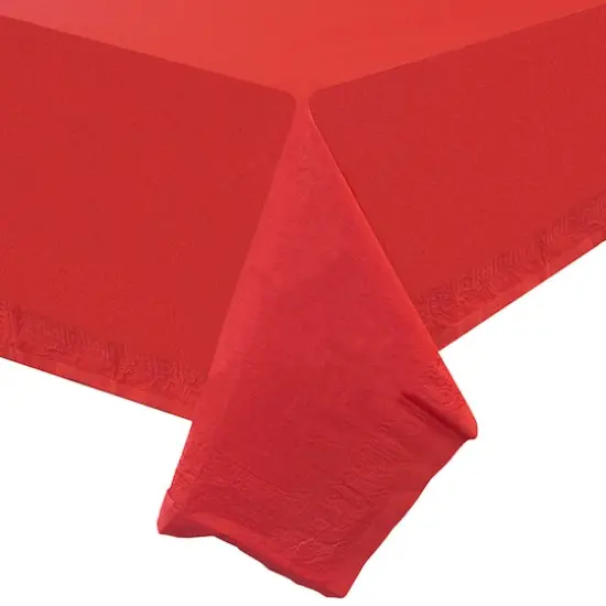 JAM Paper 108" Rectangular Plastic Lined Paper Table Cover Red {6}