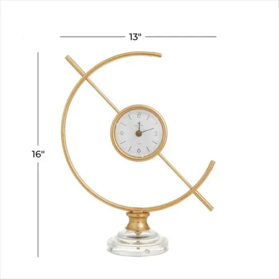 Gold Iron Modern Clock, 16" x 13" x 5" {8}