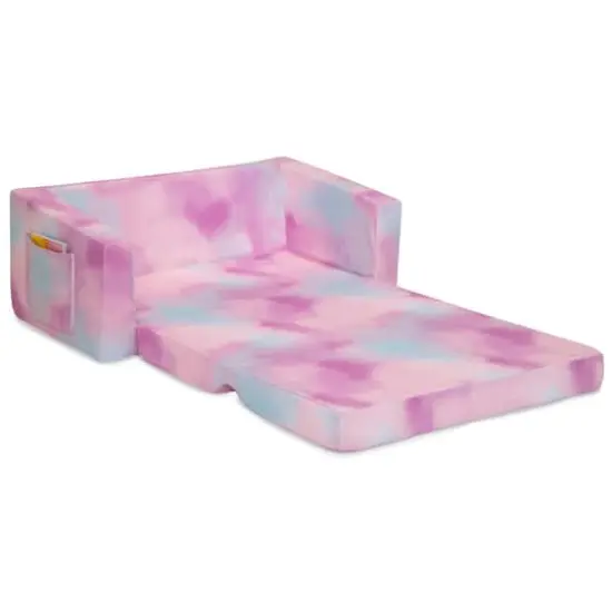 Delta Children 30" Pink Tie Dye Cozee Flip Out 2-in-1 Convertible Chair to Lounger {5}