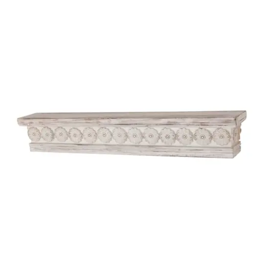 White Chinese fir wood Vintage Wall Shelf, 6" x 36" x 5" {4}