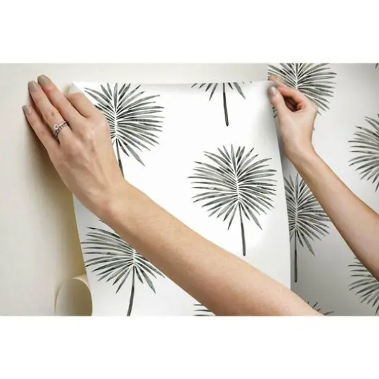 RoomMates Cat Coquillette Fun Fronds Peel & Stick Wallpaper Black/White {8}