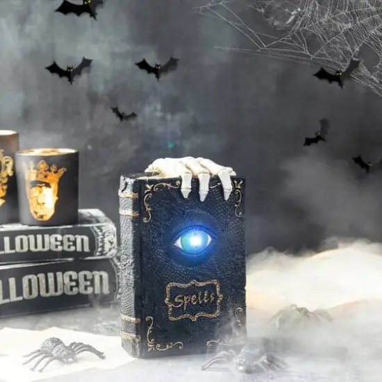 Glitzhome&reg; 8" Lighted Halloween Ghostbuster Book {4}