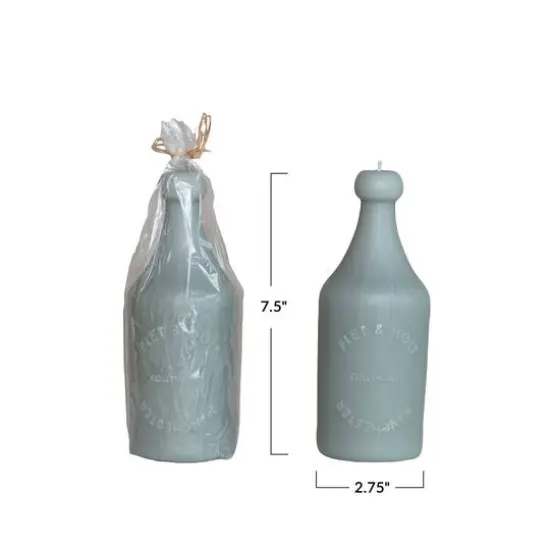 Hello Honey® Unscented Embossed Bottle-Shaped Candle Gray {4}