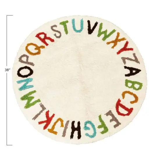Hello Honey&reg; 38" Round Cotton Tufted Alphabet Rug {4}