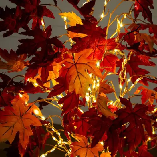 5ft. Pre-Lit Autumn Weeping Maple Artificial Fall Tree with 240 Warm White LED Lights {6}