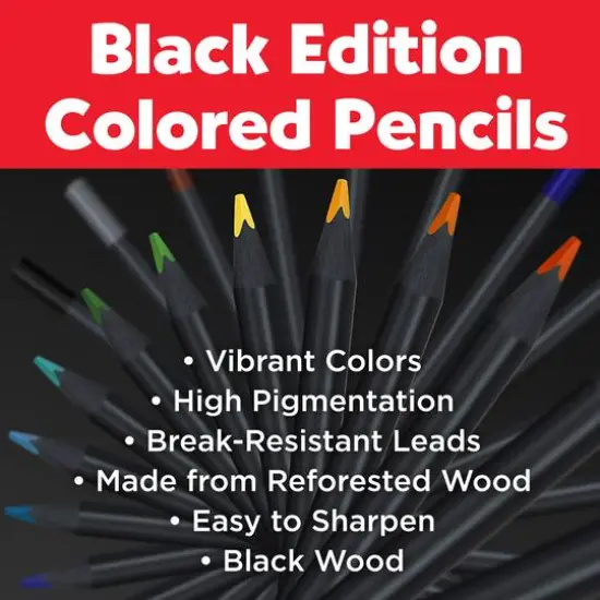 Faber-Castell&reg; 12 Color Black Edition Colored Pencil Tin Set {3}