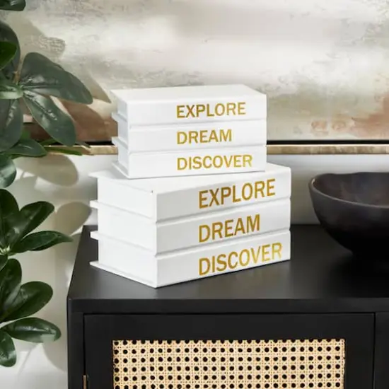 Explore, Dream, Discover Canvas Book Box Set White {4}