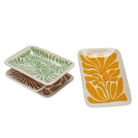 Hello Honey® 6.25" Multicolor Abstract Design Stoneware Plate Set {9}