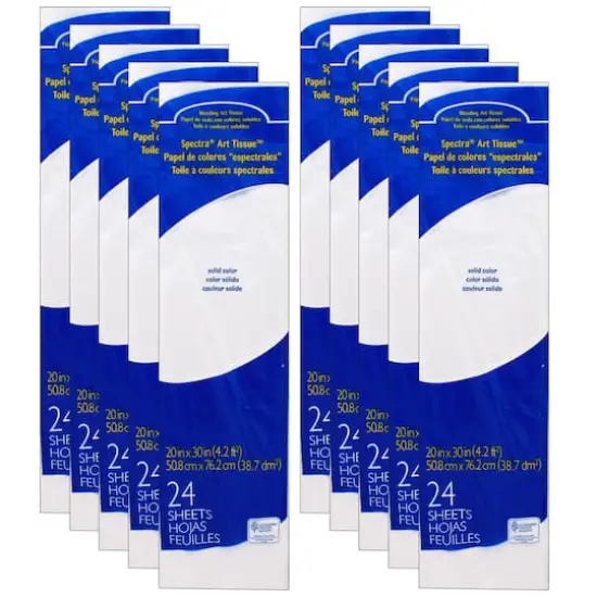 Spectra&reg; Deluxe White Bleeding Art Tissue, 10 Packs of 24 {1}