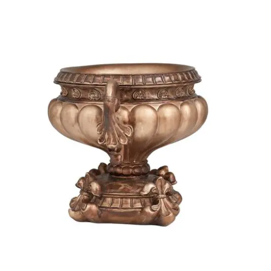 Bronze Polystone Traditional Decorative Bowl, 11" x 17" x 11" {3}