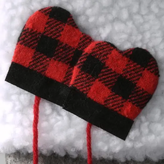 18" Gray Christmas Stocking With Snowflakes {5}