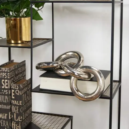 16" Aluminum Chain Sculpture Silver {4}