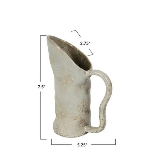 Hello Honey® 12oz. Green Reactive Glaze Organic Shaped Stoneware Pitcher {4}