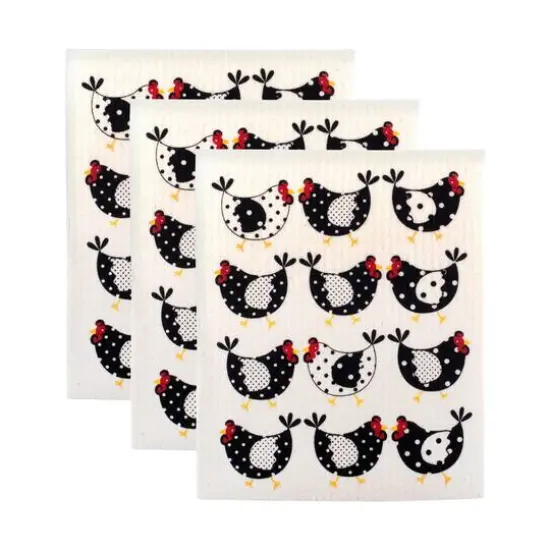 DII&reg; Chickens Swedish Dishcloth, 3ct. {1}