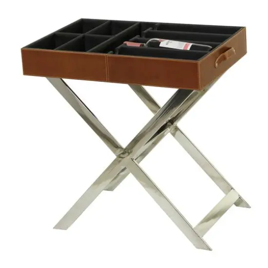 26" Modern Wine Holder Brown {1}