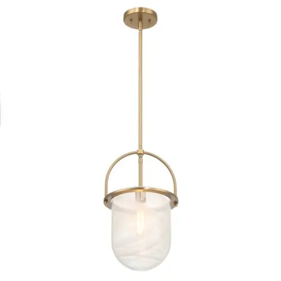 Hello Honey&reg; Beatrice Gold & White Mid-Century Modern Handmade Marbleized Glass & Metal Ceiling Light {14}