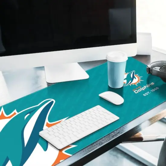 Logo Series Desk Pad Miami Dolphins {5}
