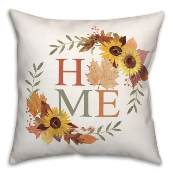 Autumn Home Wreath Throw Pillow {1}