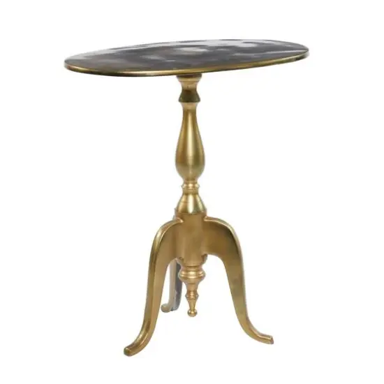 21" Gold Aluminum Traditional Accent Table {3}