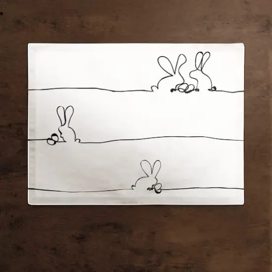 Easter Bunnies Contour 2 18" x 14" Poly Twill Placemat {3}