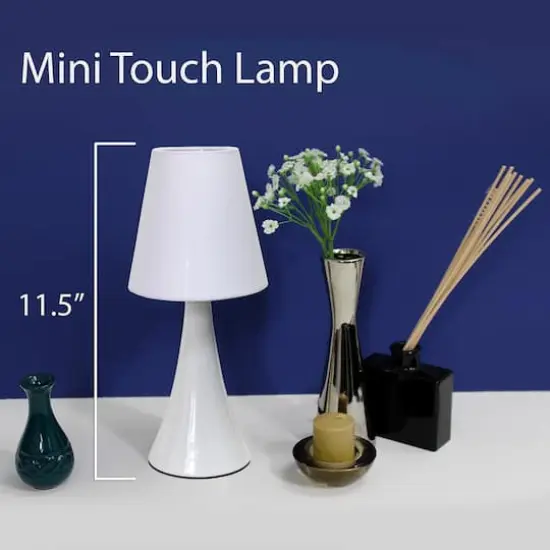 Simple Designs™ Valencia Colors 2-Pack Mini Touch Table Lamp Set White with White Shade {5}