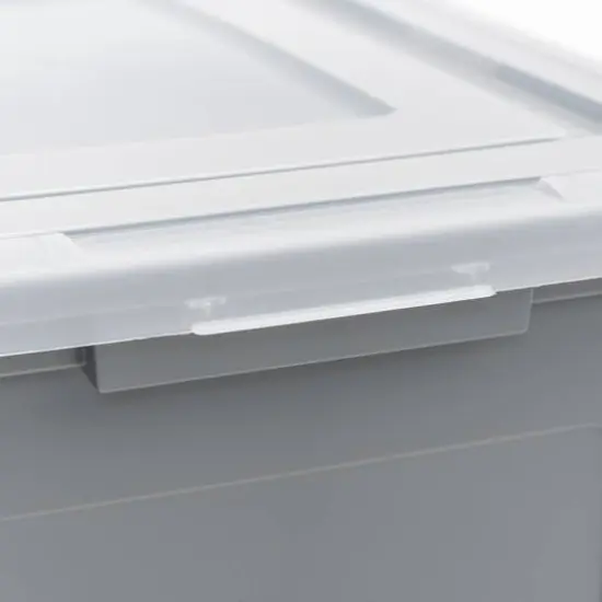 IRIS Gray & Clear 35qt. Snap Tight Plastic File Organizer Box With Lid {7}