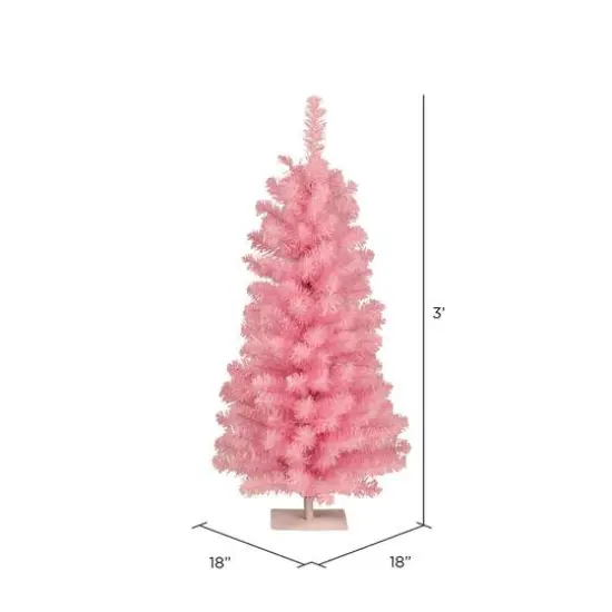 3ft. Unlit Pink Pine Artificial Christmas Tree {3}