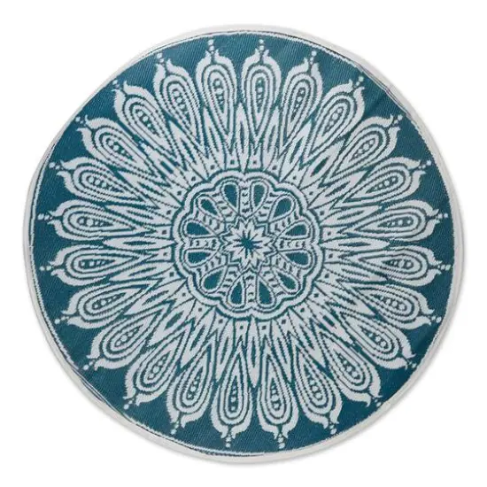 DII&reg; Round Sunflower Outdoor Rug, 5ft. Blue {2}