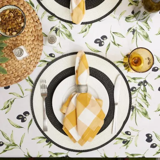 Olives Print Outdoor Tablecloth, 60" Round {5}