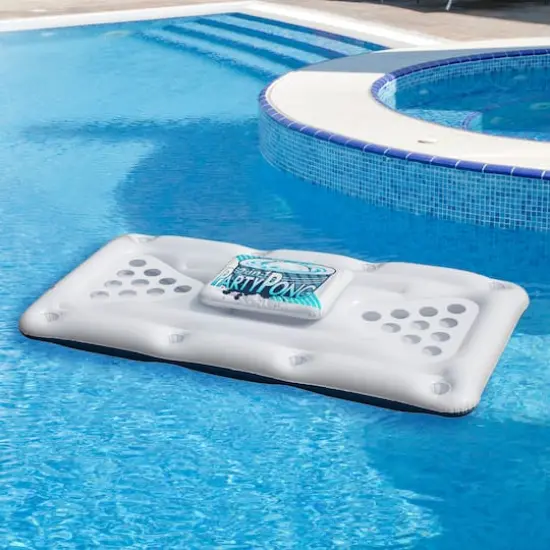 76.5" Floating Swimming Pool Pong Game with Built In Cooler {3}
